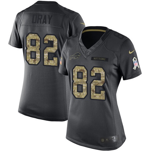 Women's Limited Jim Dray Nike Jersey Black - #82 2016 Salute to Service NFL Buffalo Bills